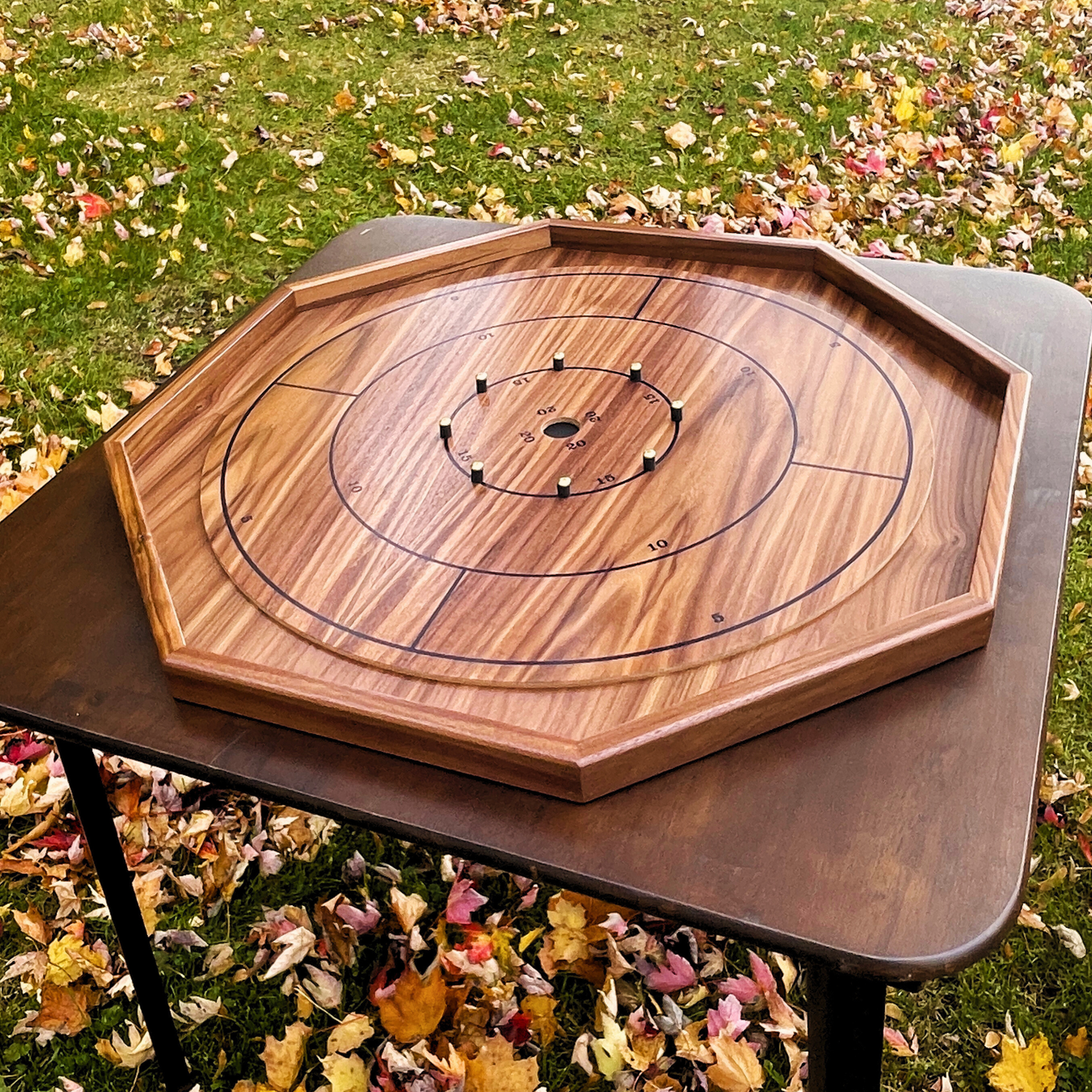 The Walnut Delight by Crokinole Canada - Traditional Crokinole Board Game Set