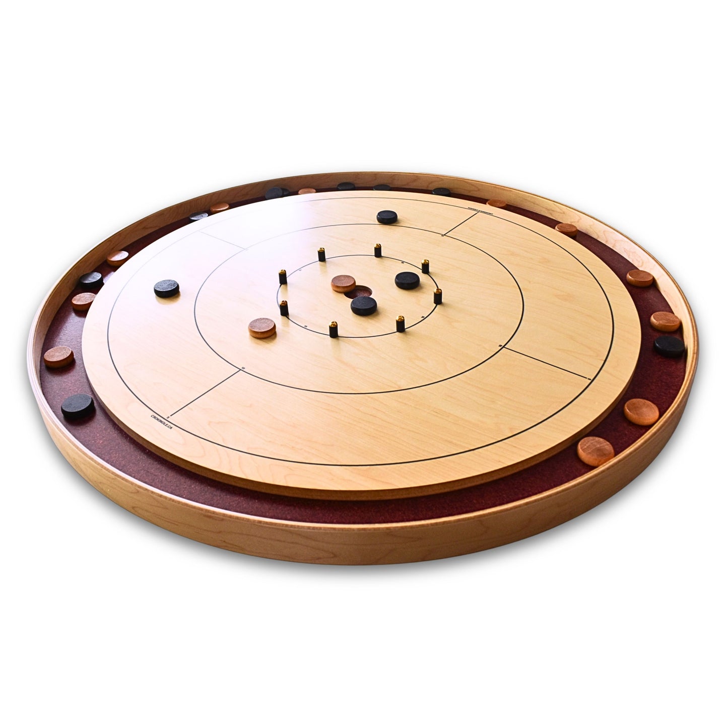 The Royal Red by Crokinole Canada - Tournament Crokinole Board Game Set - Meets NCA Standards