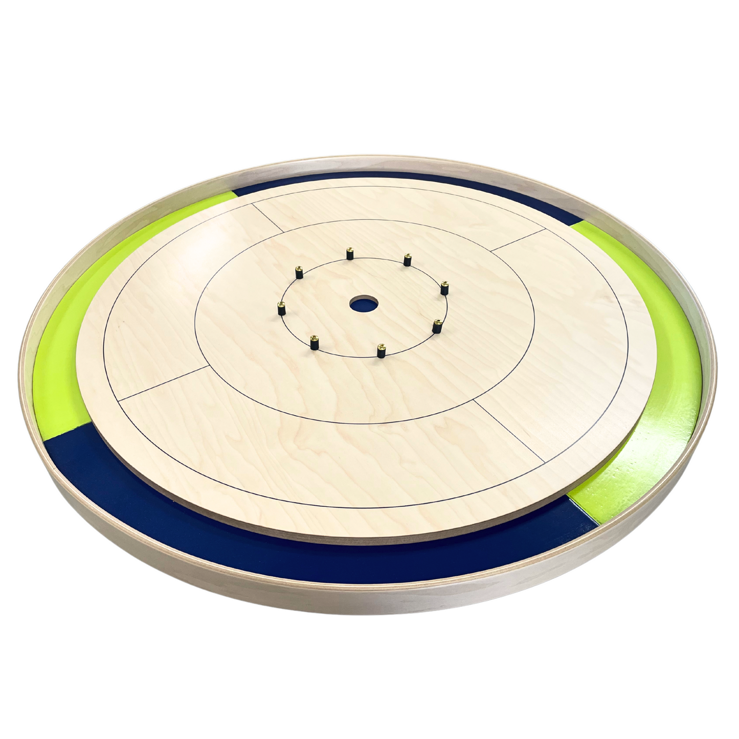 The Dicolor Board by Crokinole Canada - Tournament Board Game Set - Meets NCA Standards (Green & Blue)