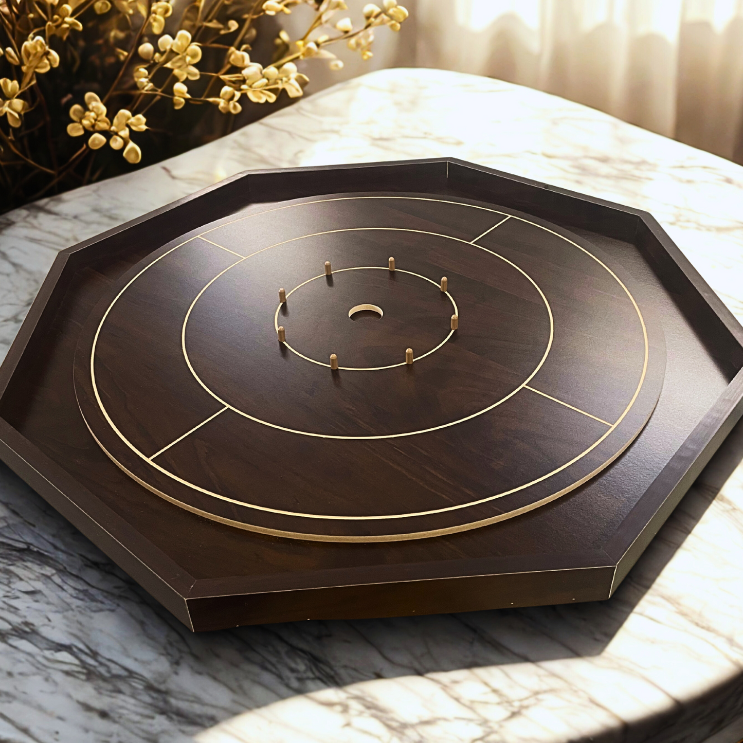 The Deluxe Expresso - For Beginners - Traditional Crokinole Board Game Set