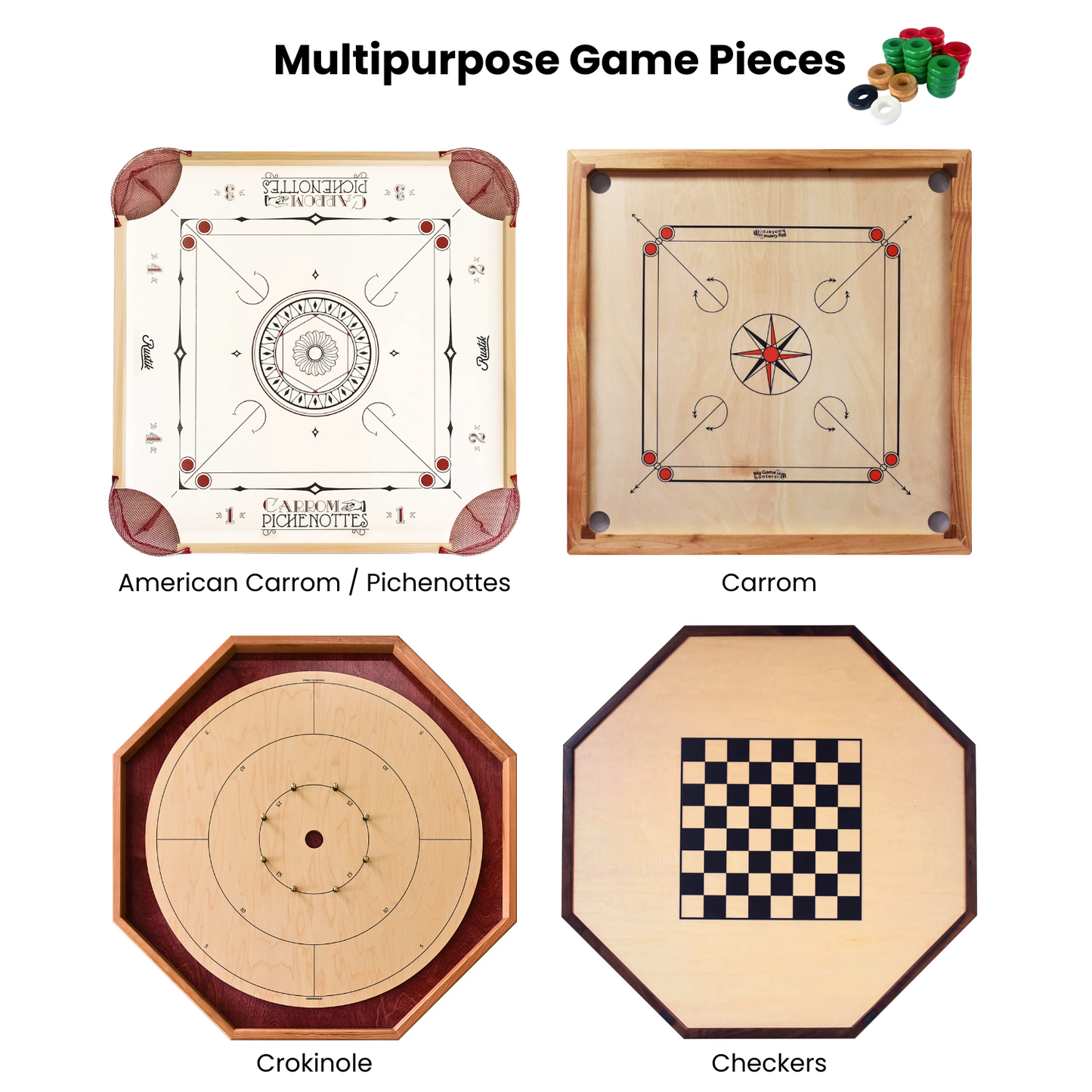 30 Pinnochi / Pichenotte Rings Rouges et Verts - Anneaux De Pichenottes - Game Accessories / Accessoires De Jeu