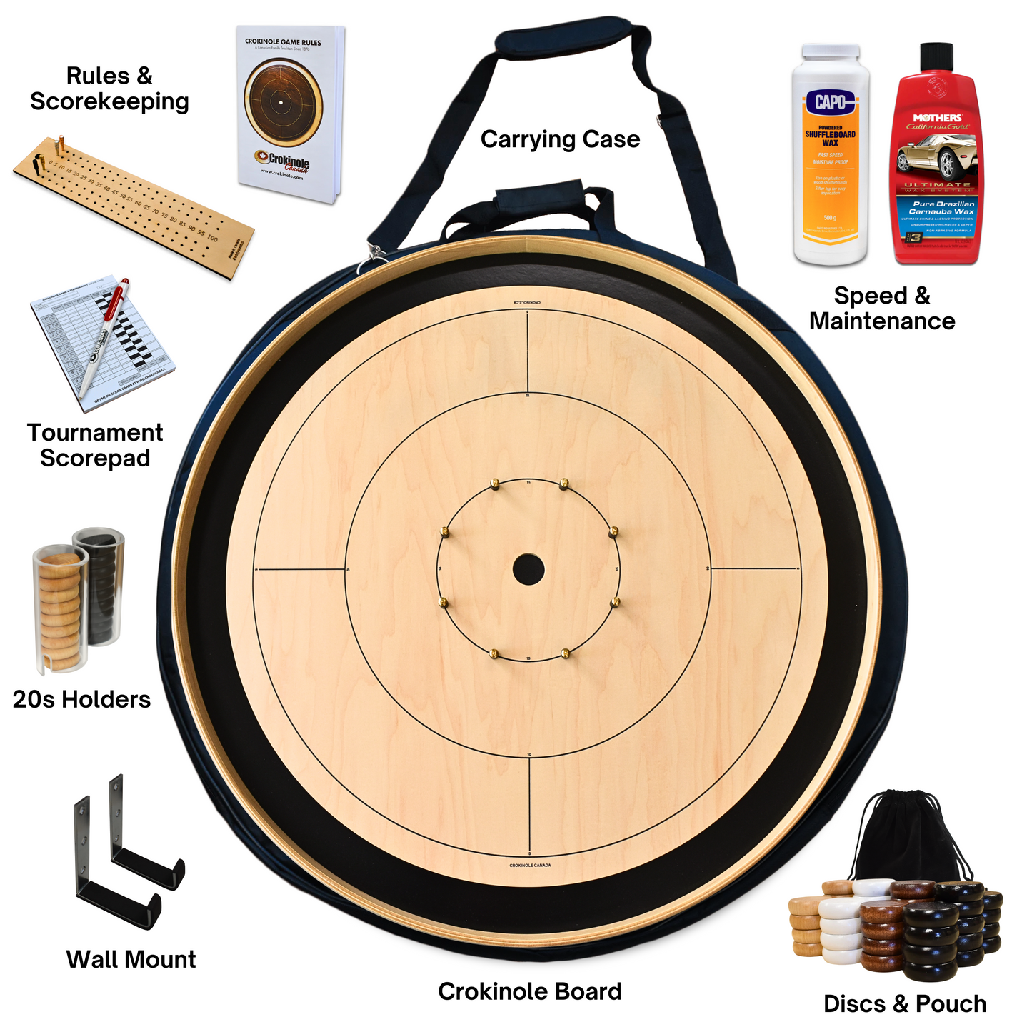 Le Crokinole Canada (avec marquage) - Kit de jeu de société de tournoi