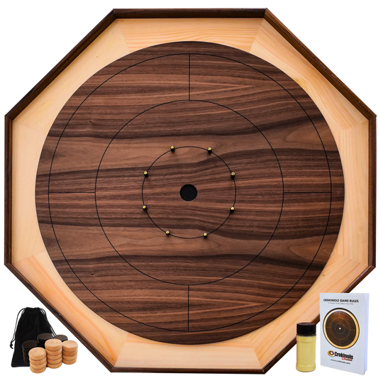 The Walnut Wonder - Traditional Crokinole Board Game Set