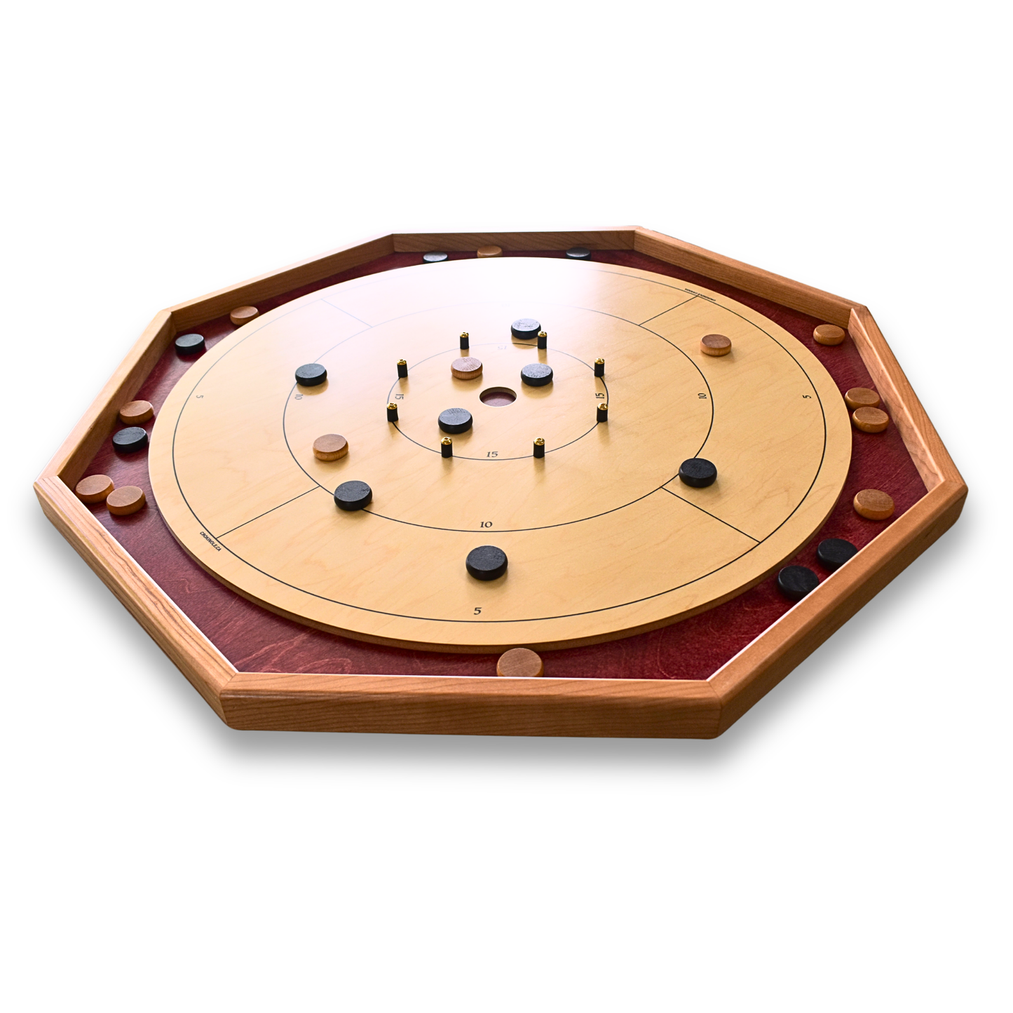 Le Baltic Bircher (avec chiffres) par Crokinole Canada - Grand kit de jeu de société traditionnel Crokinole