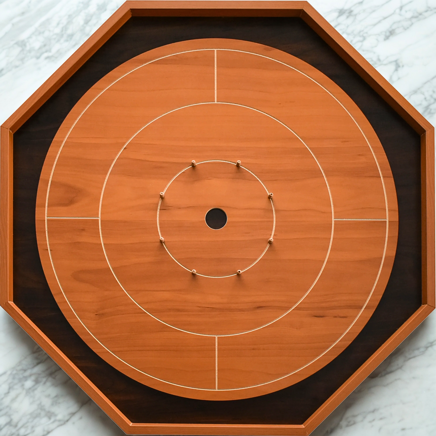 Crokinole Board For Beginners de Crokinole Canada - Mélamine Cerise et Noyer - Jeu de société Crokinole traditionnel