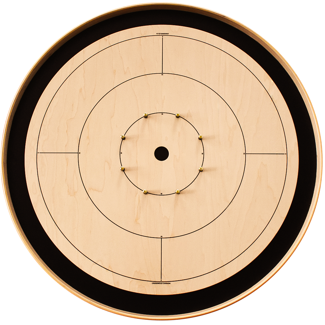 Le plateau de jeu Crokinole Canada (avec marquage) - Jeu de société de tournoi - Conforme aux normes NCA