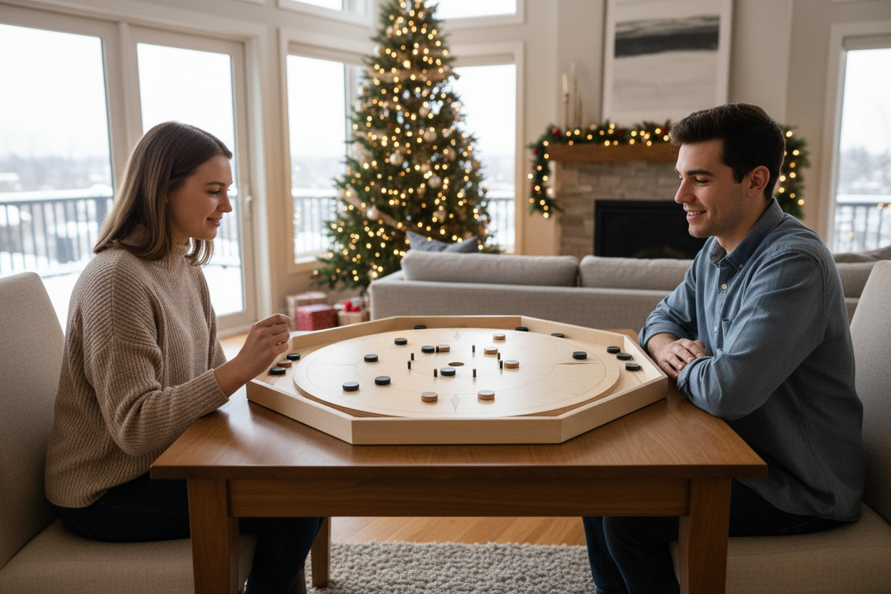 The Crokinole Master - 大型の伝統的なクロキノール ボード ゲーム キット