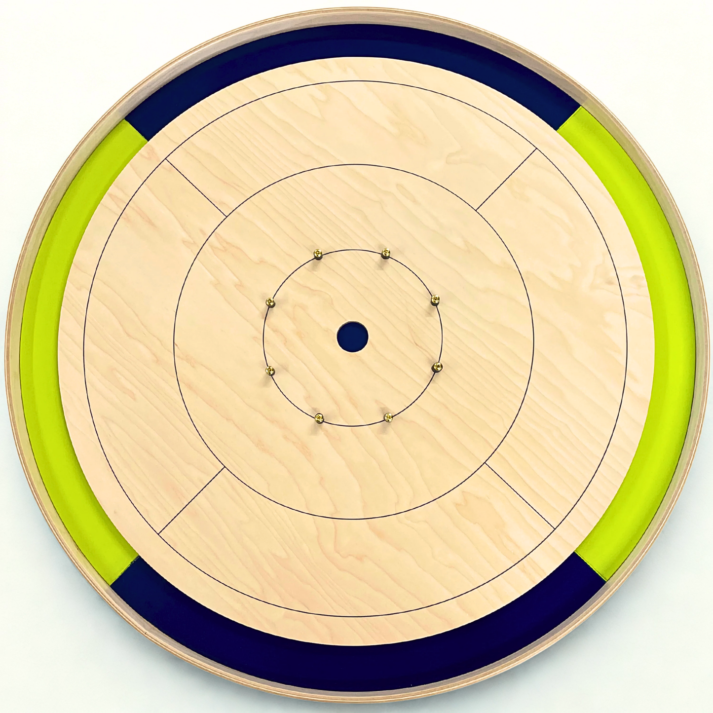 The Dicolor Board by Crokinole Canada - Tournament Board Game Set - Meets NCA Standards (Green & Blue)