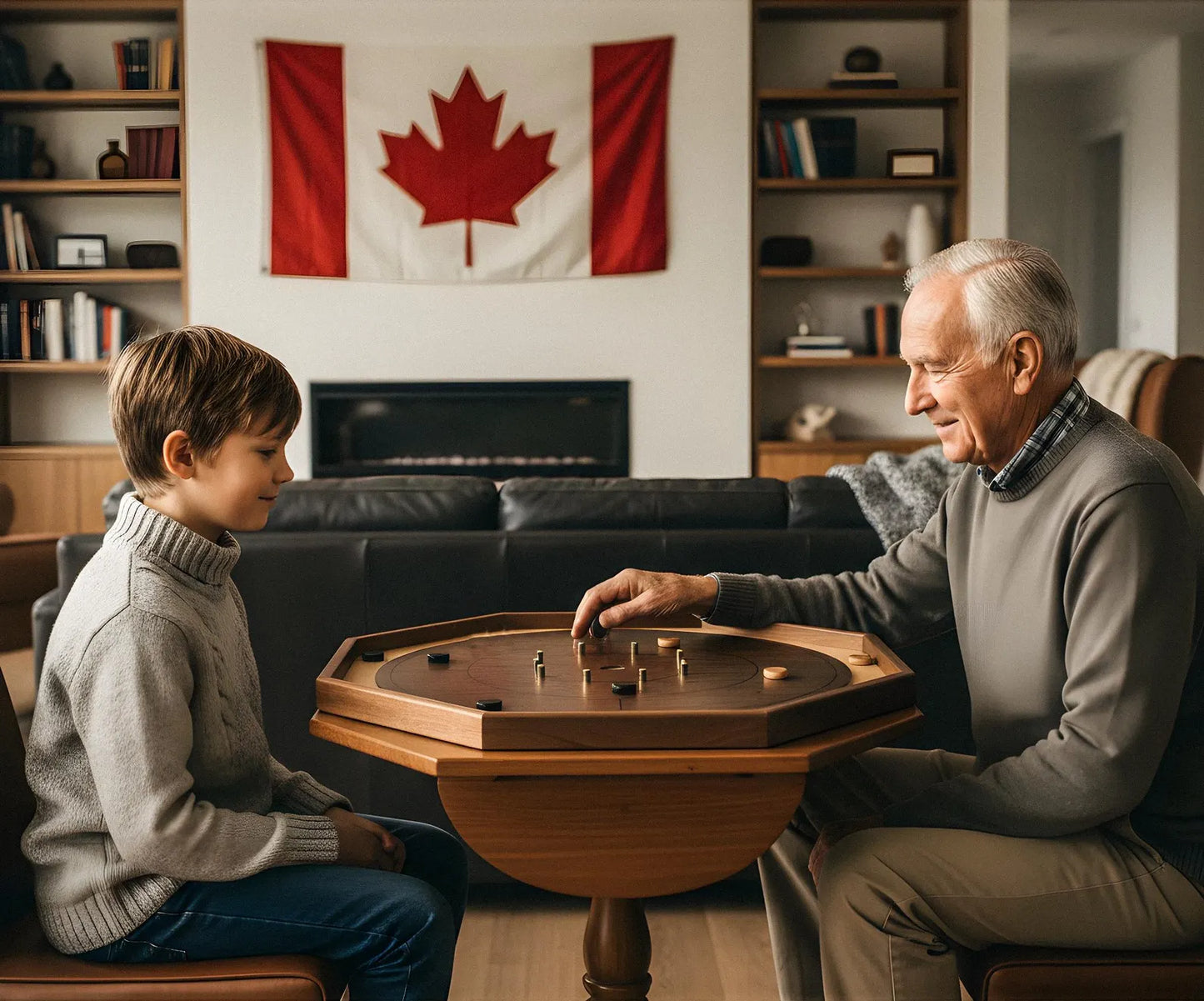The Walnut Grove de Crokinole Canada - Jeu de société traditionnel Crokinole
