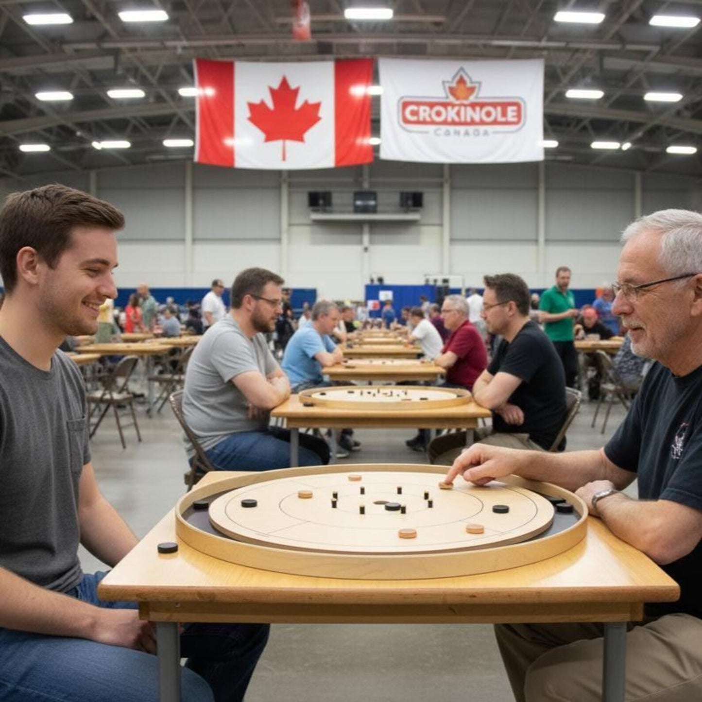 Le Crokinole Canada (sans marquage) - Kit de jeu de société de tournoi