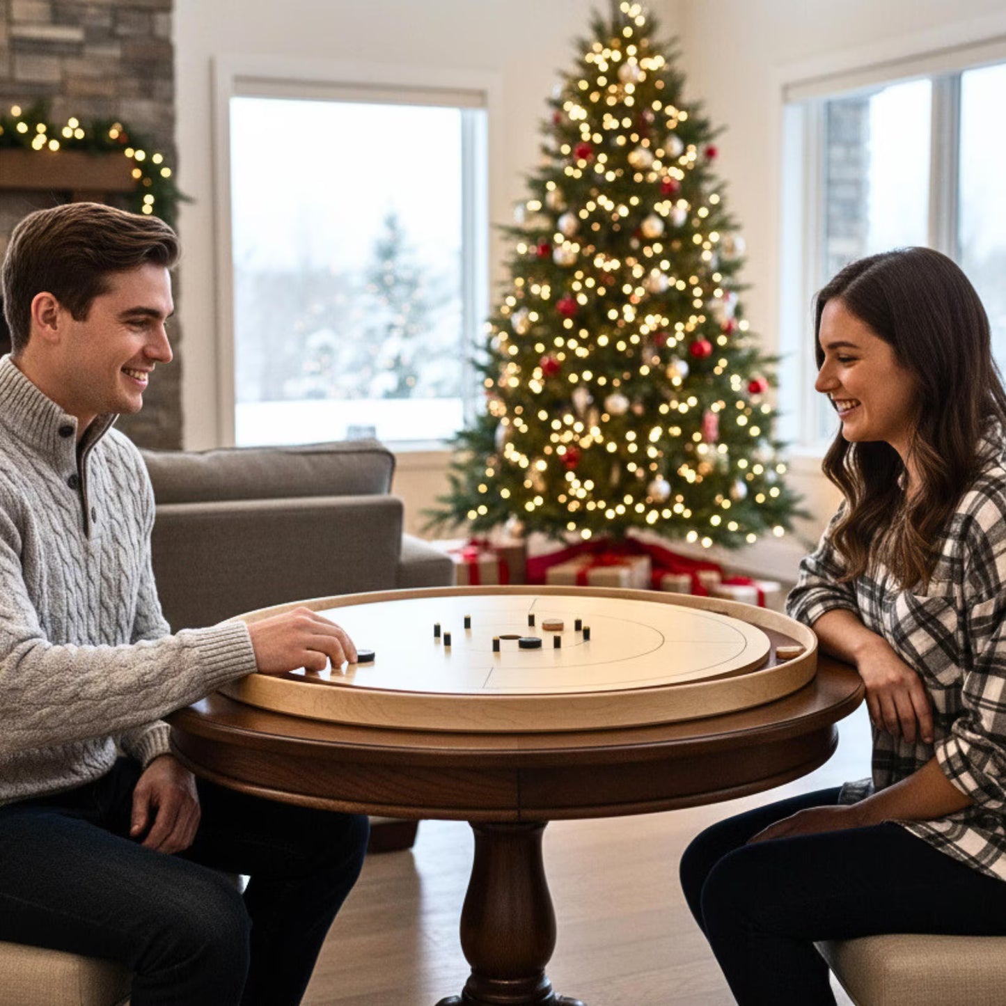 Le Royal Red de Crokinole Canada - Jeu de société de tournoi Crokinole - Conforme aux normes NCA
