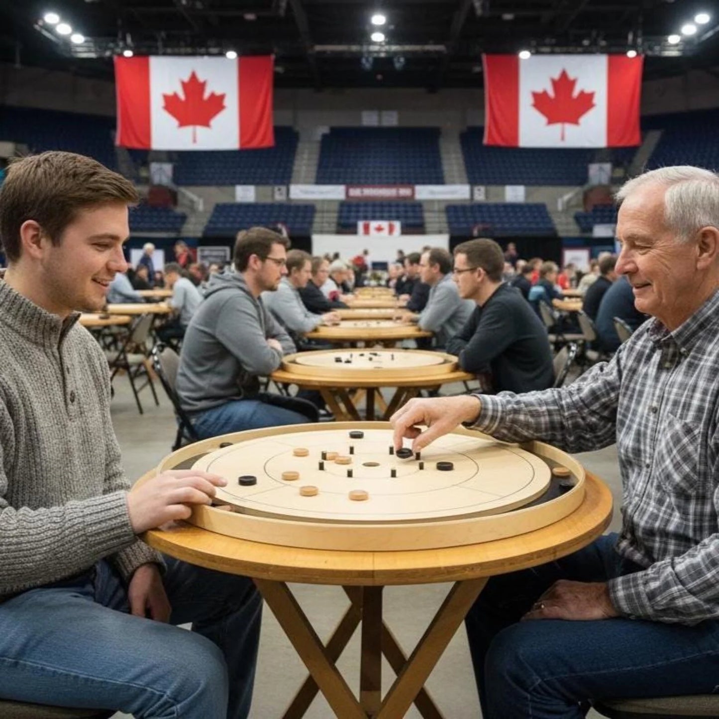 Le Crokinole Canada Board (sans marquage) - Jeu de société de tournoi - Conforme aux normes NCA