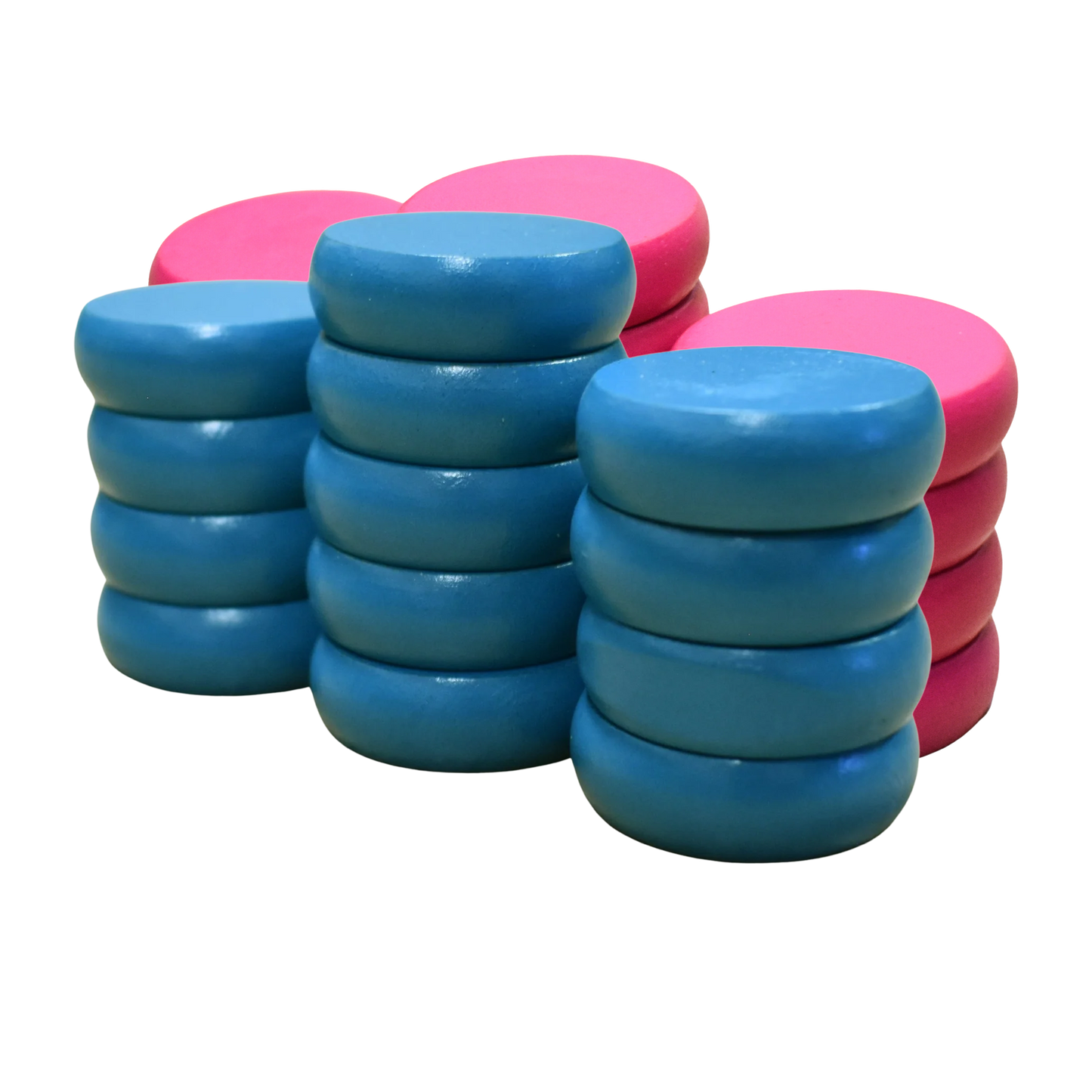 26 Crokinole Discs (Light Blue & Pink)