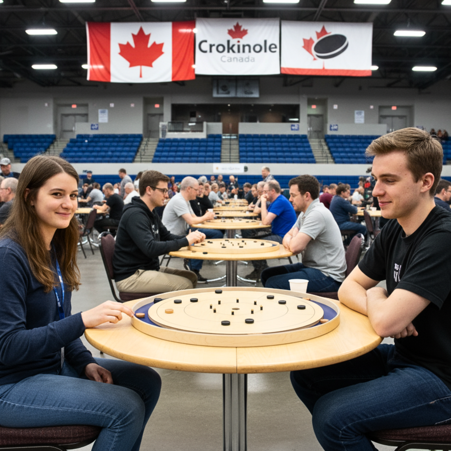 The Crokinole Canada - Trousse de jeu de plateau de tournoi