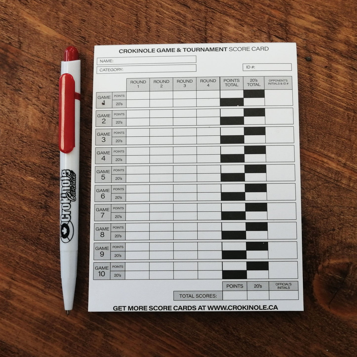 Le Crokinole Canada (avec marquage) - Kit de jeu de société de tournoi