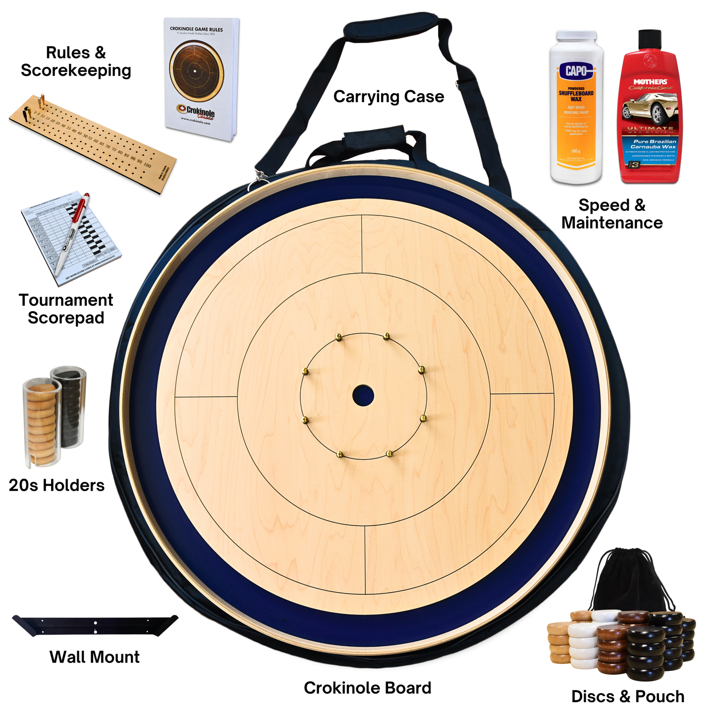 The Crokinole Canada - Trousse de jeu de plateau de tournoi