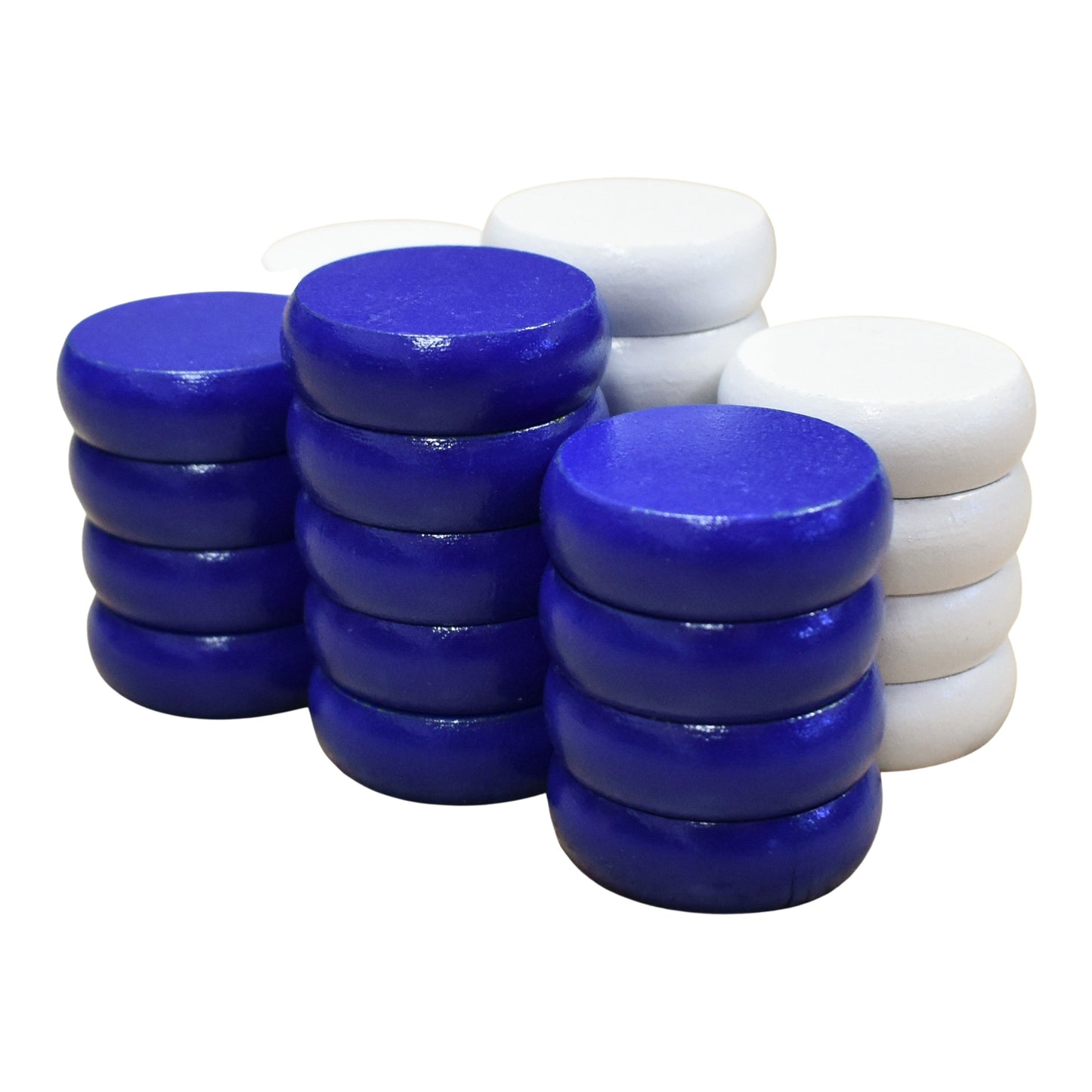 26 Crokinole Discs (Blue & White)