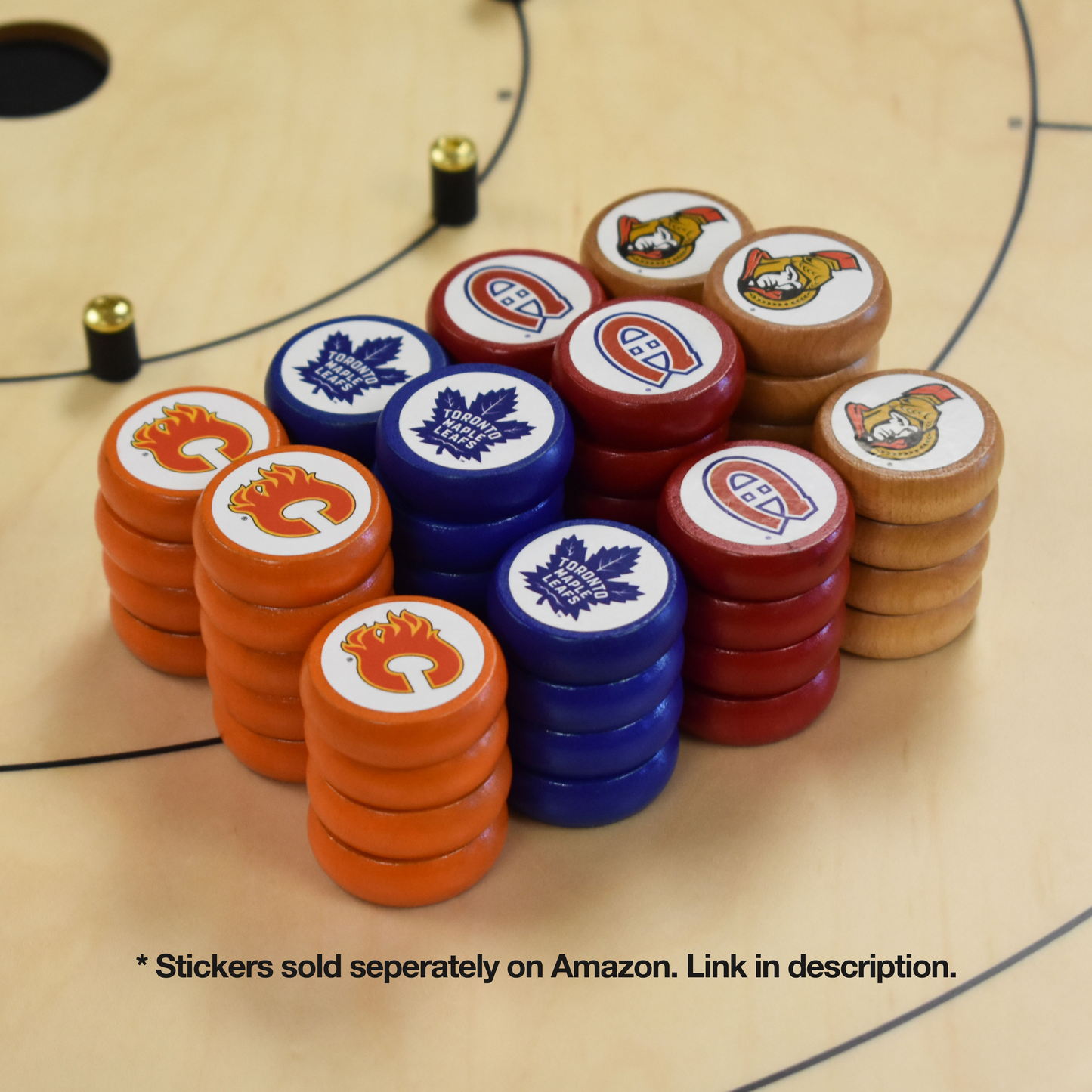 4 Player Crokinole Disc Party Pack (52 disques) - Hockey Edition