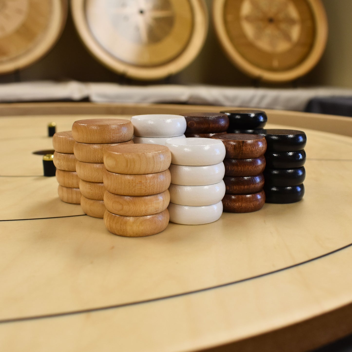 4 Player Crokinole Disc Party Pack (52 Discs) - Neutral Colors Edition