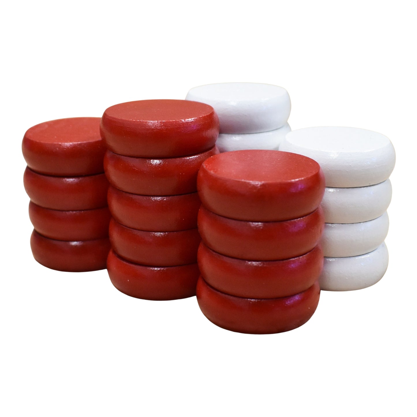 26 disques Crokinole (rouge et blanc)