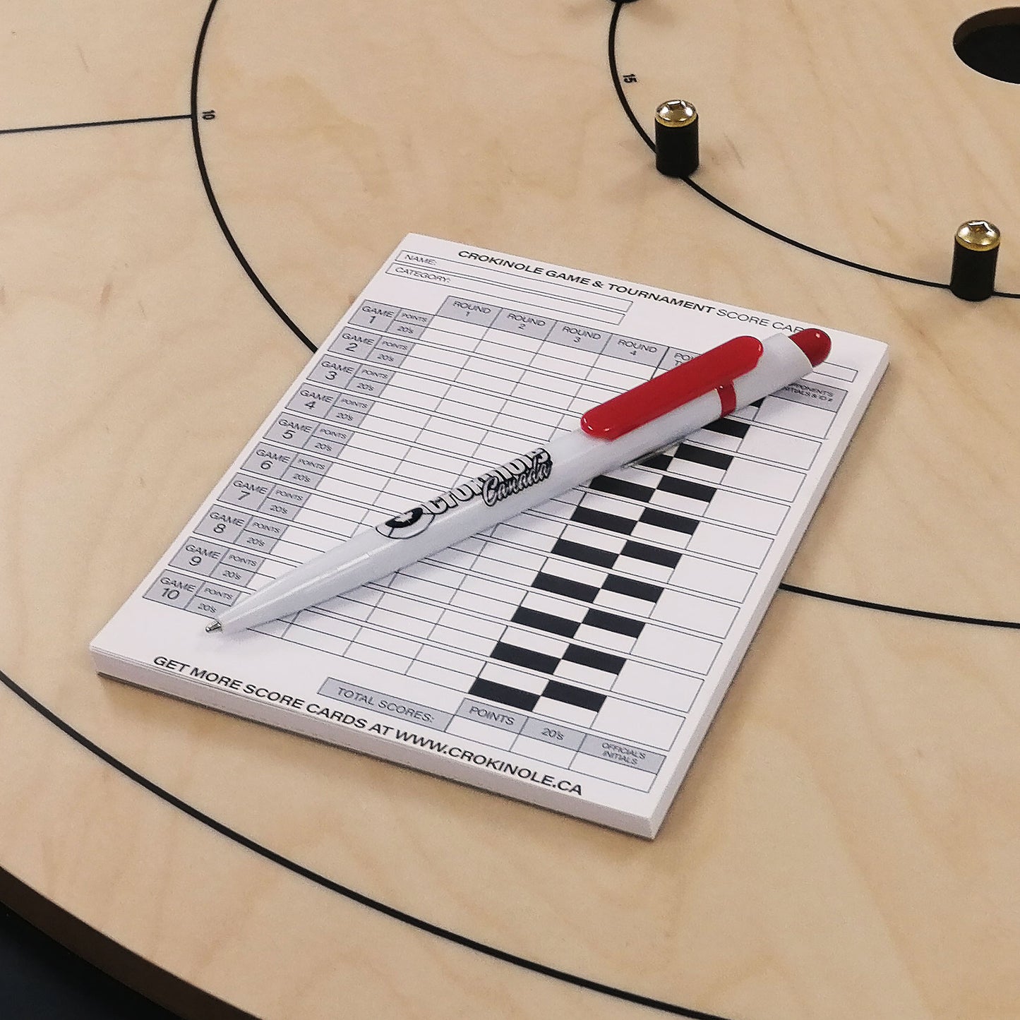 Crokinole Game & Tournament Score Cards (Pad)