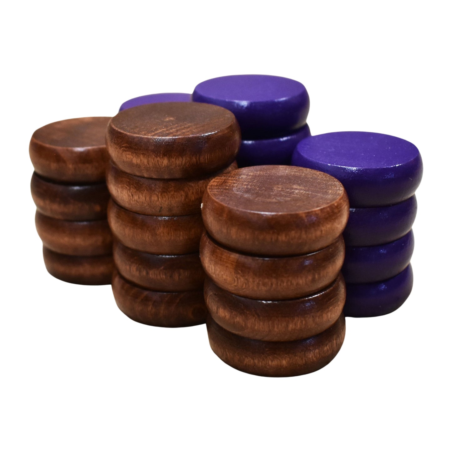 26 Crokinole Discs (Purple & Walnut Stain)