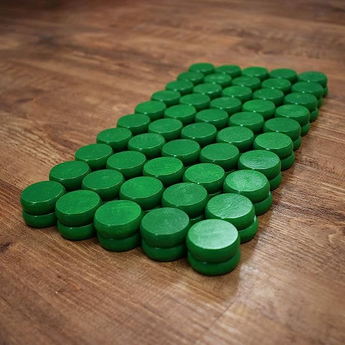 100 Green Crokinole Discs