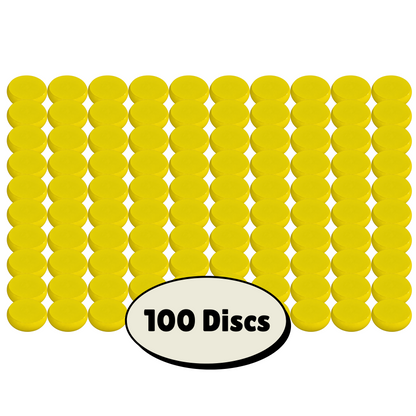 100 Yellow Crokinole Discs