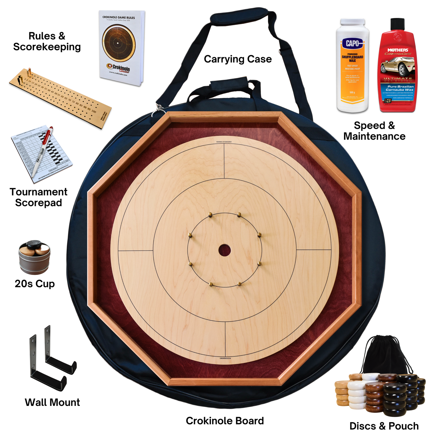 The Baltic Bircher by Crokinole Canada - Large Traditional Crokinole Board Game Kit