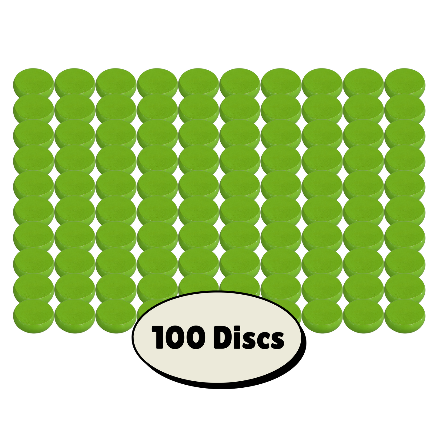 100 Lime Green Crokinole Discs