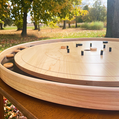 The Miracle - Solid Maple Hardwood Playing Surface & Rail Crokinole Board