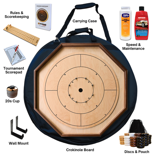 The Deluxe - Traditional Crokinole Board Game Kit