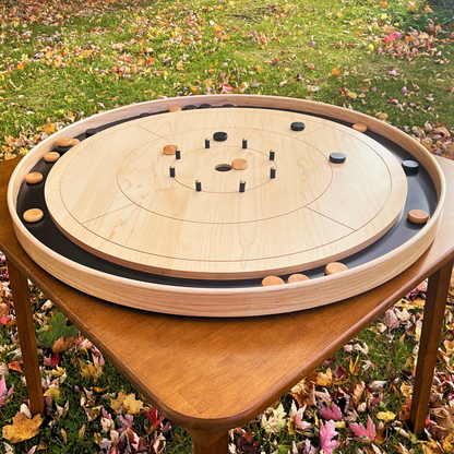 The Miracle - Solid Maple Hardwood Playing Surface & Rail Crokinole Board