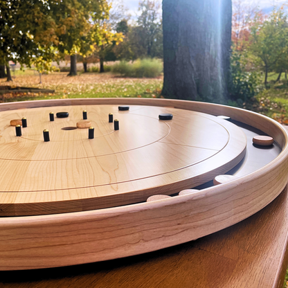 The Miracle - Solid Maple Hardwood Playing Surface & Rail Crokinole Board