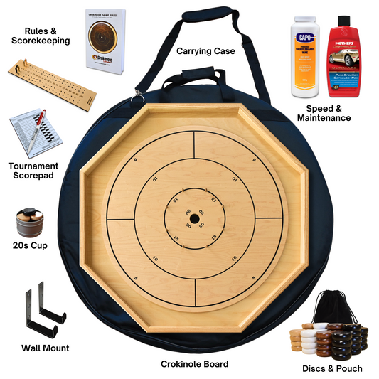 The Gold Standard - Traditional Crokinole Board Game Kit