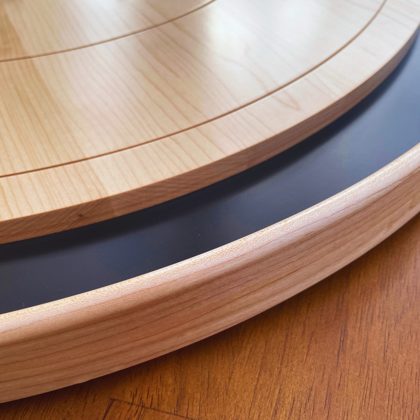 The Miracle - Solid Maple Hardwood Playing Surface & Rail Crokinole Board