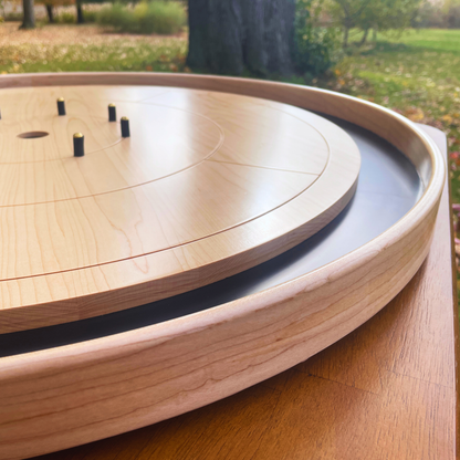 The Miracle - Solid Maple Hardwood Playing Surface & Rail Crokinole Board