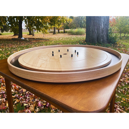 The Miracle - Solid Maple Hardwood Playing Surface & Rail Crokinole Board