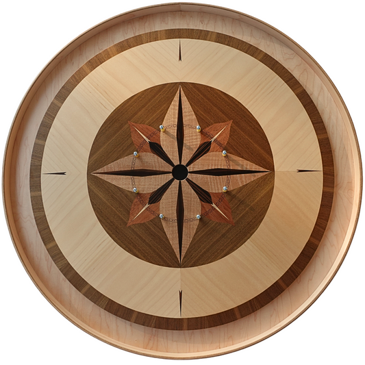 Morning Glory Board - Hand Inlay Crokinole Boards