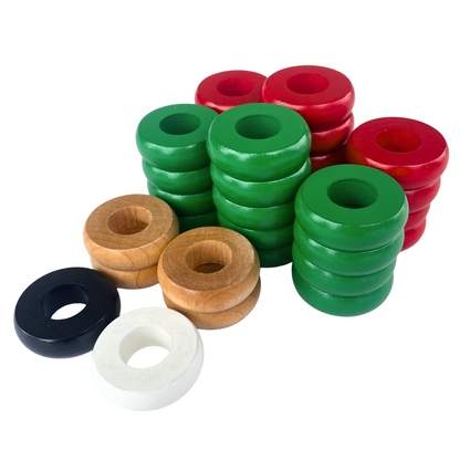 30 Pinnochi / Pichenotte Rings Rouges et Verts - Anneaux De Pichenottes - Game Accessories / Accessoires De Jeu