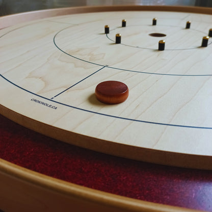 26 Crokinole Discs (White & Walnut Stain)