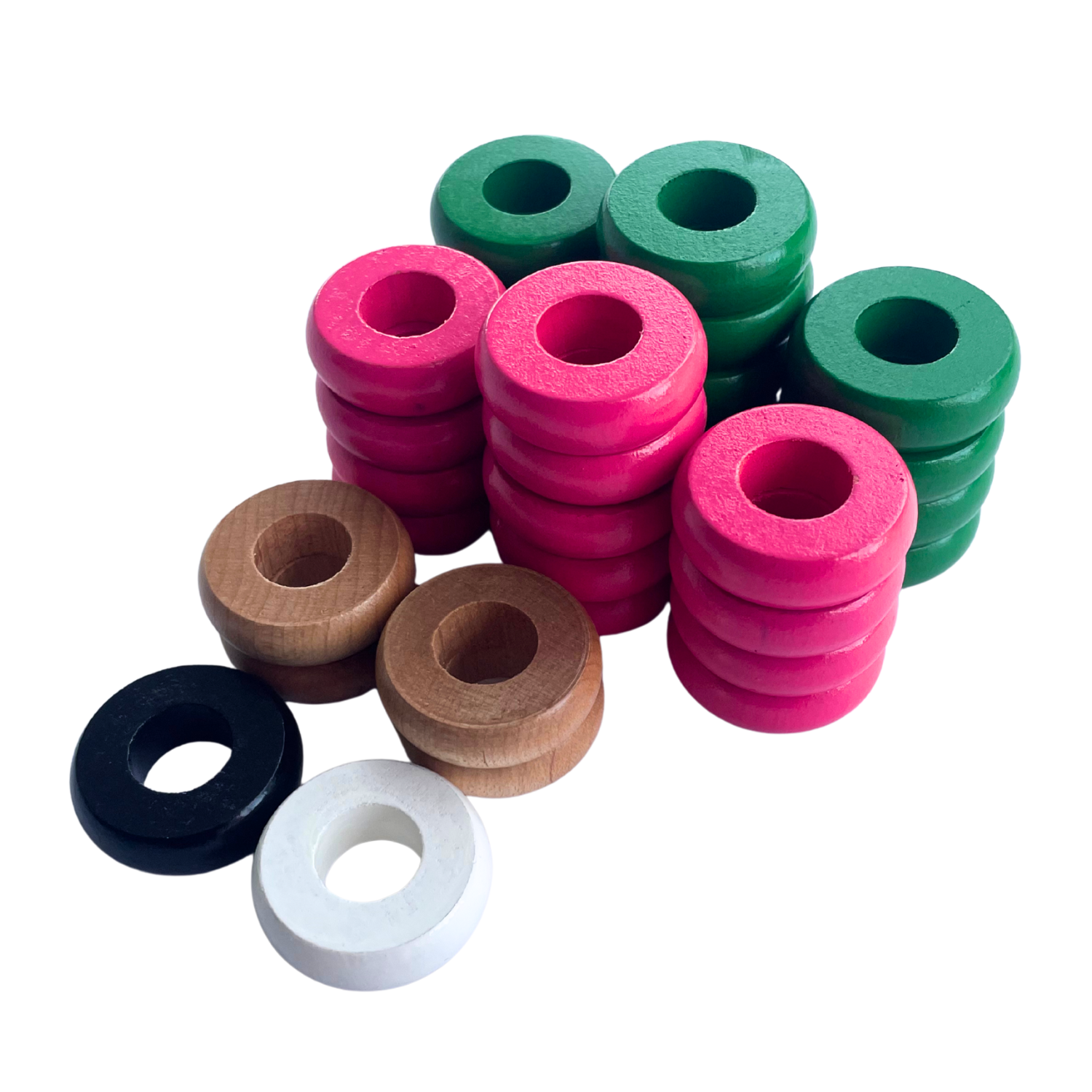 32 Green and Pink Carrom / Pichenotte Rings – Crokinole Canada ...