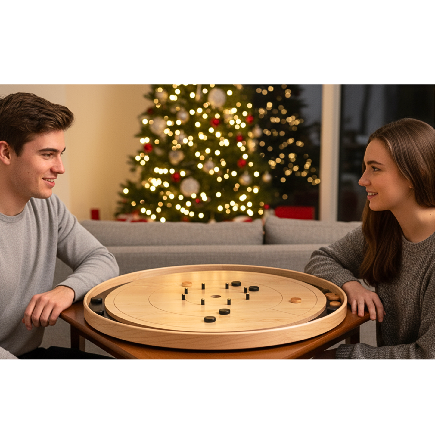 The Miracle - Solid Maple Hardwood Playing Surface & Rail Crokinole Board