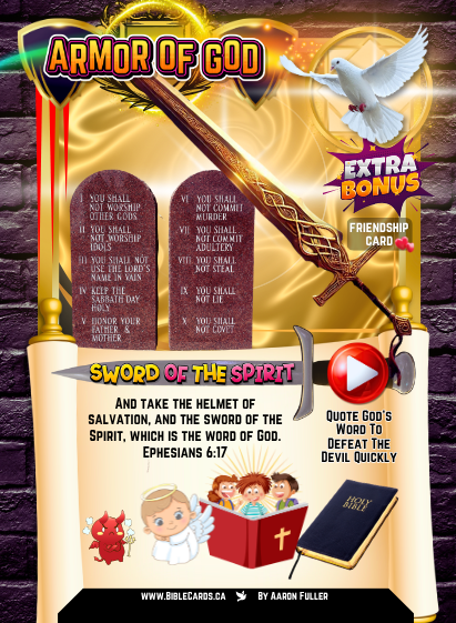 Armor of God Edition Bible Cards - Pack of 29 Trading Cards