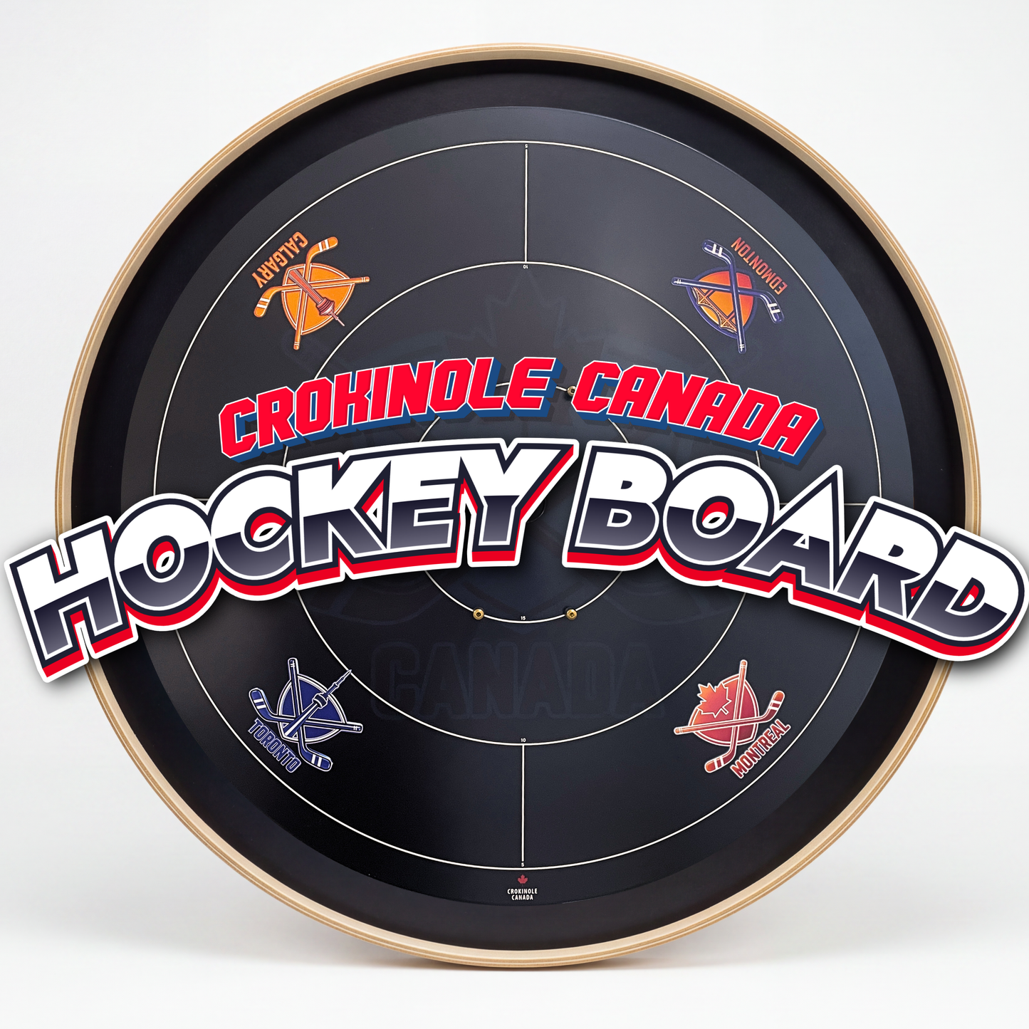 The Hockey Faceoff Board - Tournament Style Crokinole Board Game Set