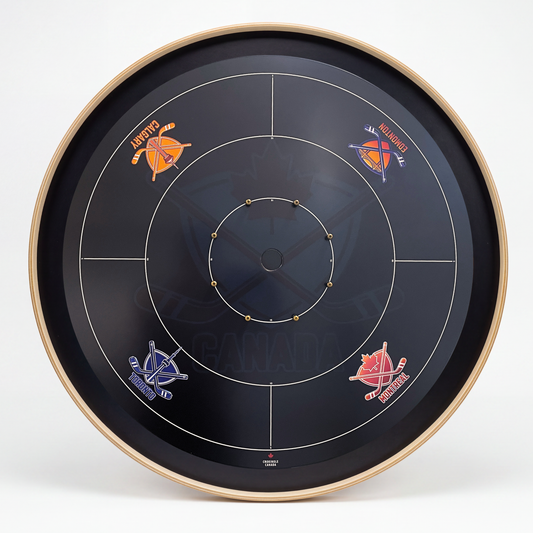 The Hockey Faceoff Board - Tournament Style Crokinole Board Game Set