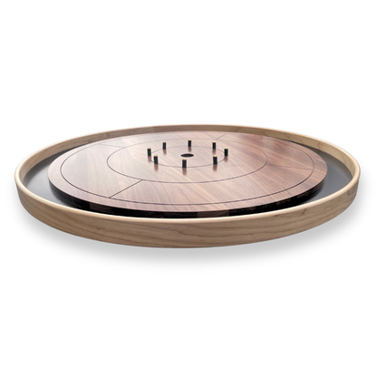 The Galactic Nuclei - Solid Walnut Hardwood Playing Surface - Ultimate Crokinole Bundle