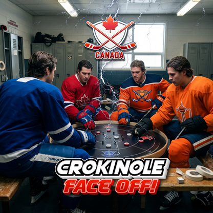 The Hockey Faceoff Board - Tournament Style Crokinole Board Game Set
