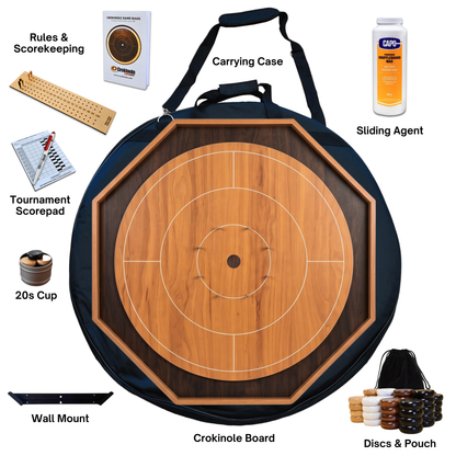 The Crokinole King Bundle - Large Octagonal Crokinole Board - Tournament Size Playing Surface (Copy)