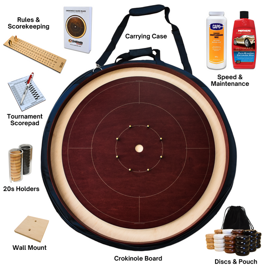 The Red Maple - Tournament Crokinole Board Game Kit